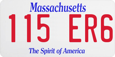 MA license plate 115ER6