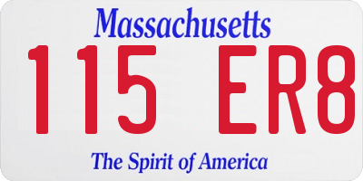 MA license plate 115ER8