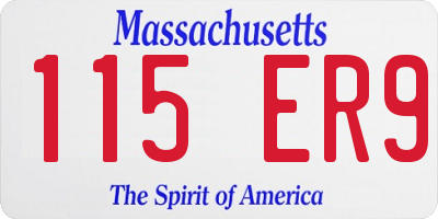 MA license plate 115ER9