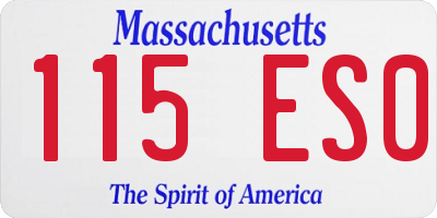 MA license plate 115ES0