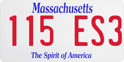 MA license plate 115ES3