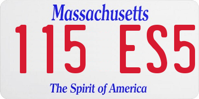 MA license plate 115ES5