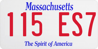 MA license plate 115ES7