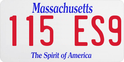 MA license plate 115ES9