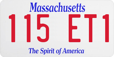 MA license plate 115ET1