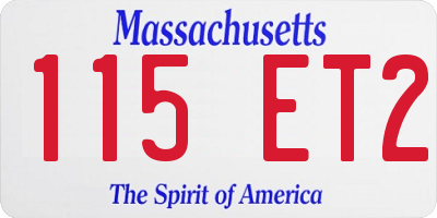 MA license plate 115ET2