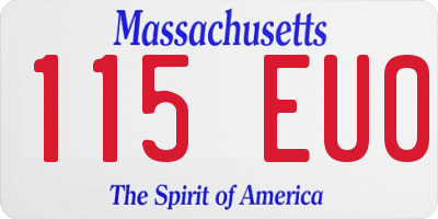 MA license plate 115EU0