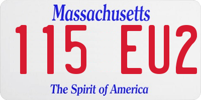 MA license plate 115EU2