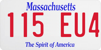 MA license plate 115EU4