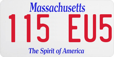 MA license plate 115EU5