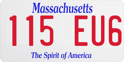 MA license plate 115EU6