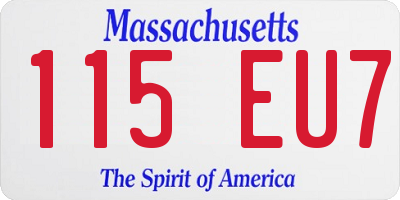 MA license plate 115EU7