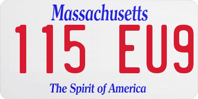 MA license plate 115EU9
