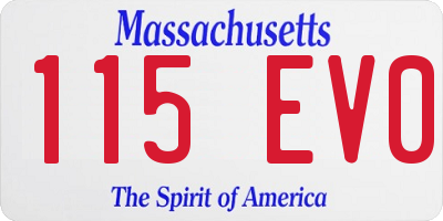 MA license plate 115EV0