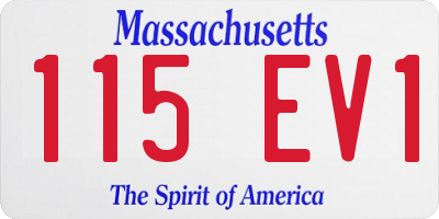 MA license plate 115EV1