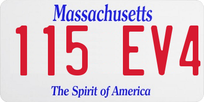 MA license plate 115EV4