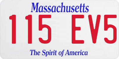 MA license plate 115EV5