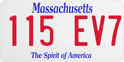 MA license plate 115EV7