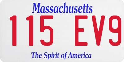 MA license plate 115EV9