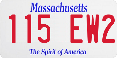 MA license plate 115EW2