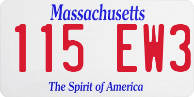 MA license plate 115EW3