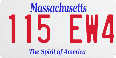MA license plate 115EW4