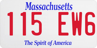 MA license plate 115EW6