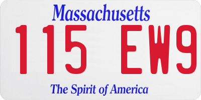 MA license plate 115EW9