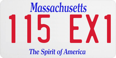 MA license plate 115EX1