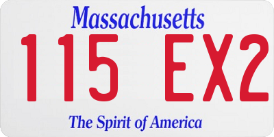 MA license plate 115EX2
