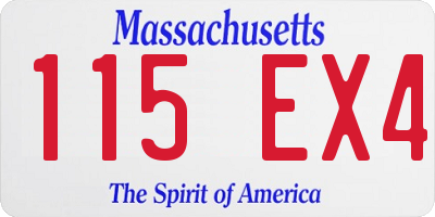 MA license plate 115EX4