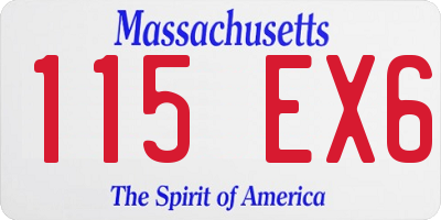 MA license plate 115EX6