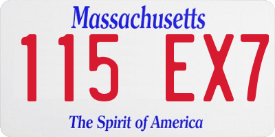 MA license plate 115EX7