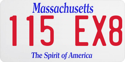MA license plate 115EX8