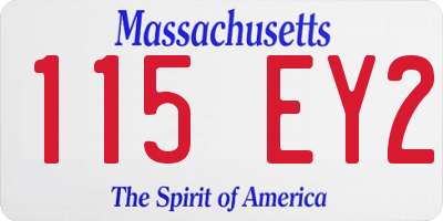 MA license plate 115EY2