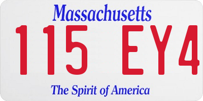 MA license plate 115EY4