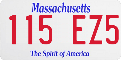 MA license plate 115EZ5