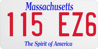 MA license plate 115EZ6