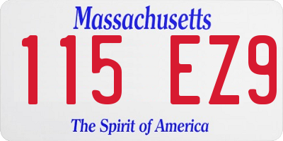 MA license plate 115EZ9