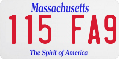 MA license plate 115FA9