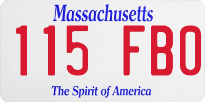 MA license plate 115FB0