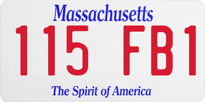 MA license plate 115FB1