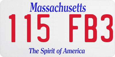 MA license plate 115FB3