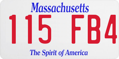 MA license plate 115FB4
