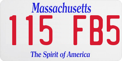 MA license plate 115FB5