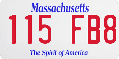 MA license plate 115FB8