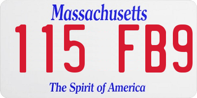 MA license plate 115FB9