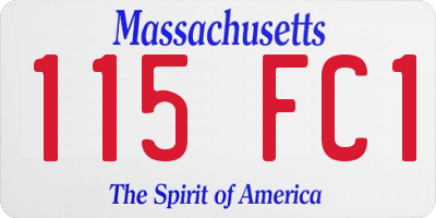 MA license plate 115FC1