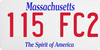 MA license plate 115FC2