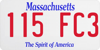 MA license plate 115FC3